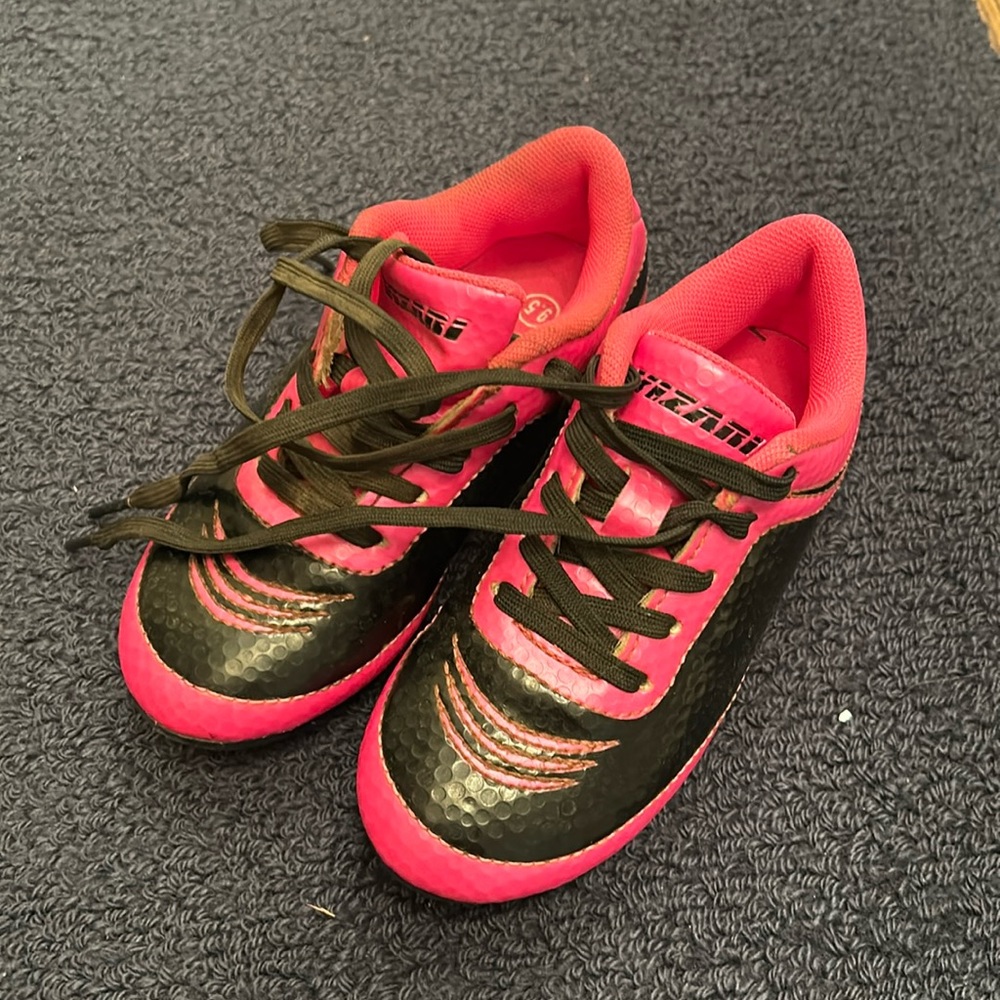 Soccer Cleats Hot Pink and Black Toddler Girl size 9.5